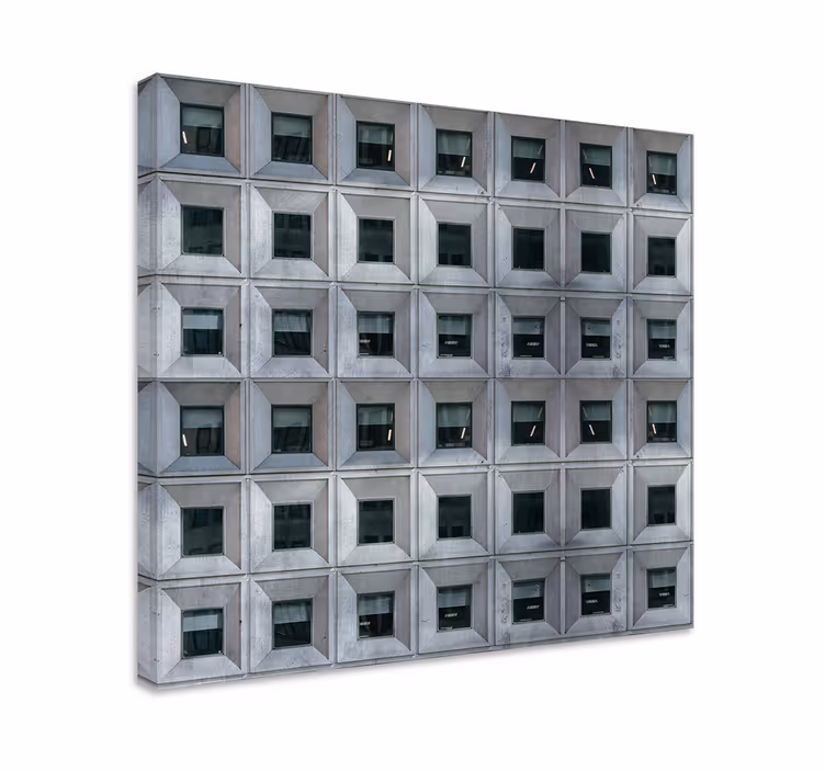 Brutalistista arkkitehtuuria 3d canvas - Tenstickers