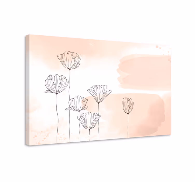 Kukka rivi canvas taulu kukka - Tenstickers