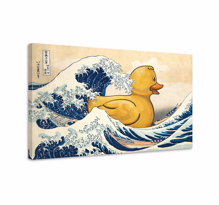 Kanagawa-kumiankka taide canvas - Tenstickers