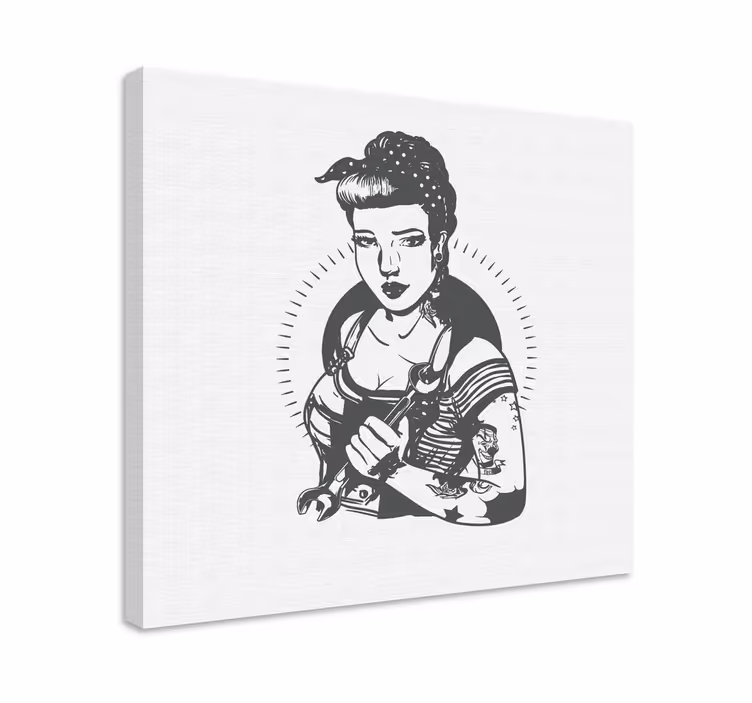 Vahvan naisen muotokuva hahmo canvas taulu - Tenstickers