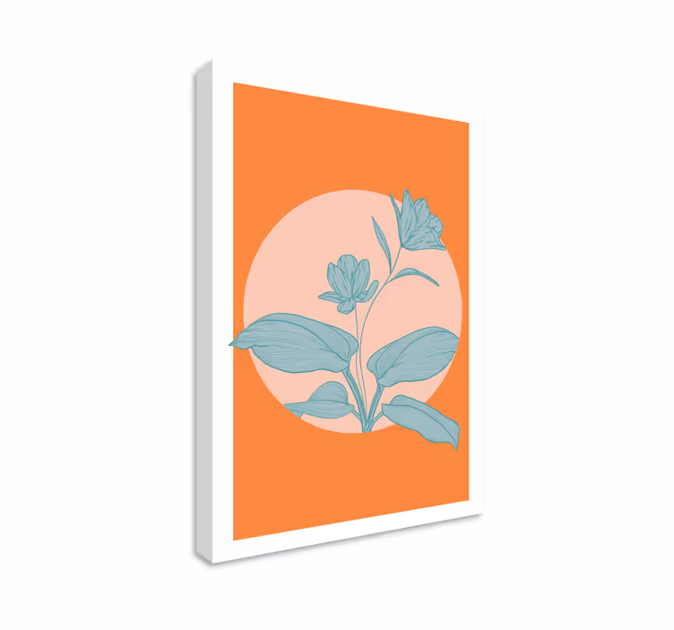 Oranssi tyylitelty kuva kukka ja kasvi canvas taulu - Tenstickers