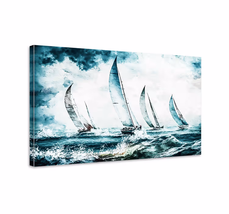 Pintura veleros en el mar Kangastaulu ruokasaliin - Tenstickers