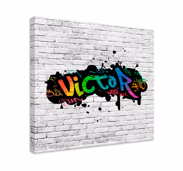 Graffitin mukautettu nimi canvas makuuhuoneeseen - Tenstickers