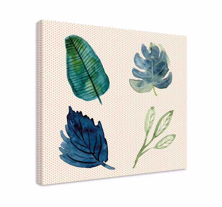 Trooppiset lehdet canvas olohuoneeseen - Tenstickers