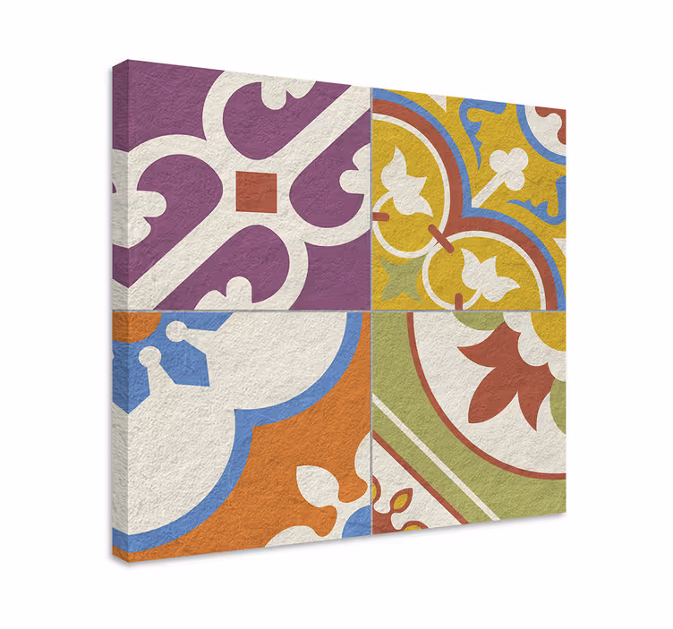 Koristekuvioiset laatat retro canvas - Tenstickers