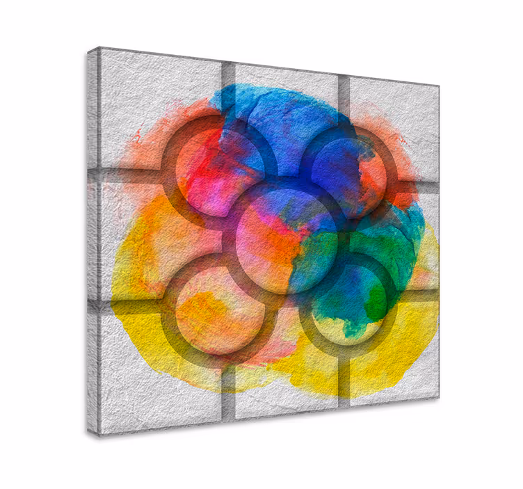 Värikkäät bilbaon katulaatat retro canvas - Tenstickers