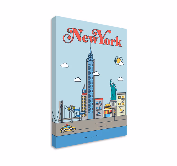 New York on Yhdysvaltojen suurin kaupunki. kaupunki canvas - Tenstickers