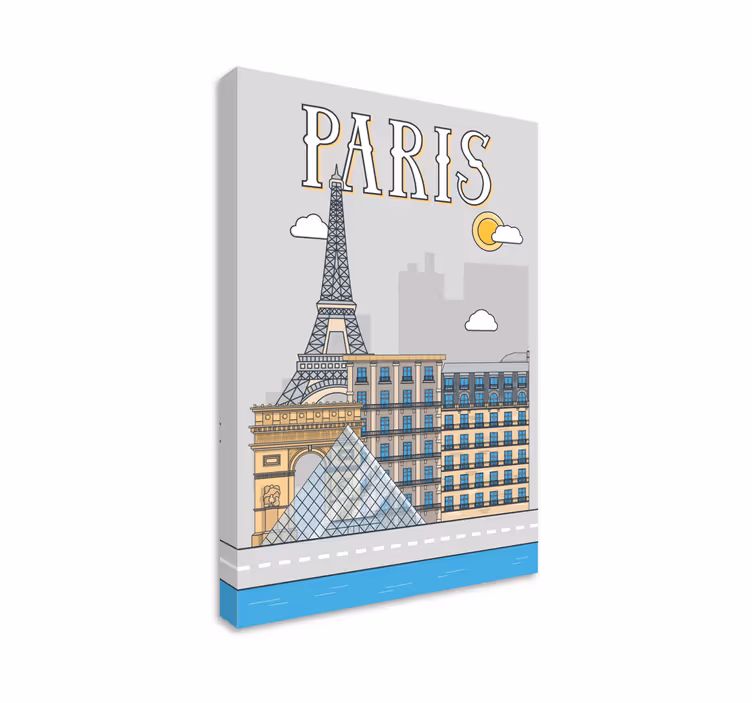 Paris on Ranskan pääkaupunki. kaupunki canvas - Tenstickers