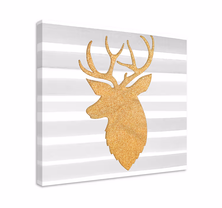 Kultainen poro canvas joulu - Tenstickers
