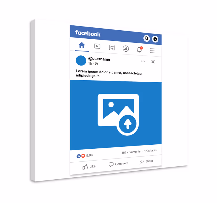 Facebook-näyttö canvas taulu omasta kuvasta - Tenstickers