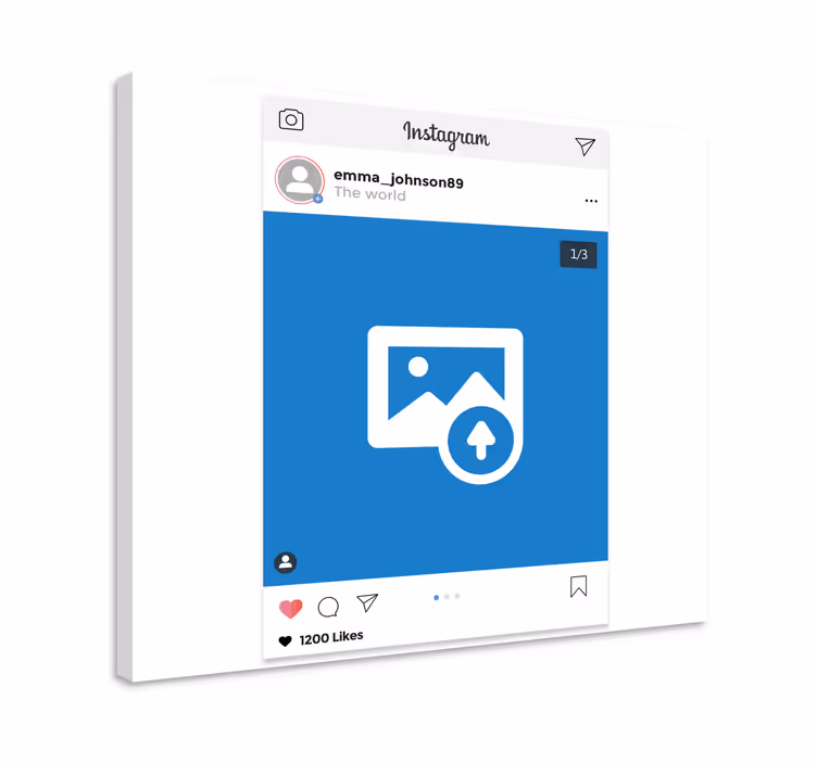 Instagram-näyttö canvas taulu omasta kuvasta - Tenstickers