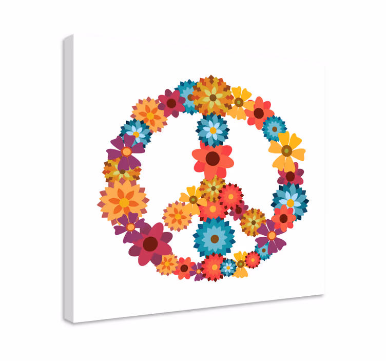 Hippi symboli canvas taulu kukka - Tenstickers
