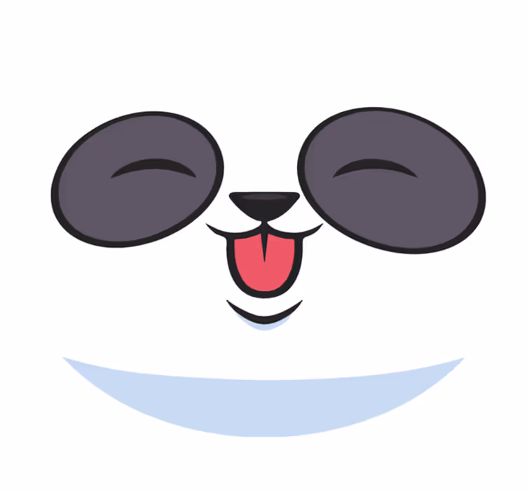 Pandan kasvot valkoinen vinyylimatto - Tenstickers