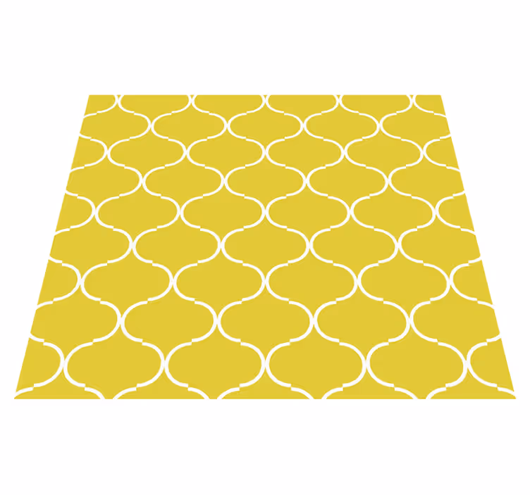 Geometrinen viivakuvio keltainen vinyylimatto - Tenstickers