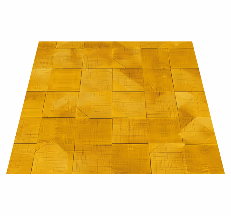 Geometriset neliöt keltainen vinyylimatto - Tenstickers