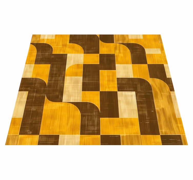 Art deco -tyylinen keltainen vinyylimatto - Tenstickers