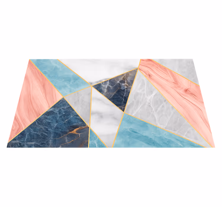 Värikäs geometrinen muotoilu marmori vinyylimatto - Tenstickers