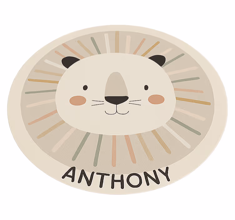 Mukautettu beige leijona vinyylimatto - Tenstickers