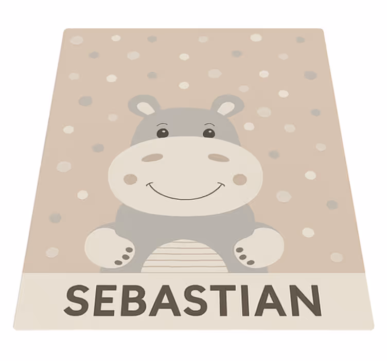 Mukautettu beige virtahepo vinyylimatto - Tenstickers