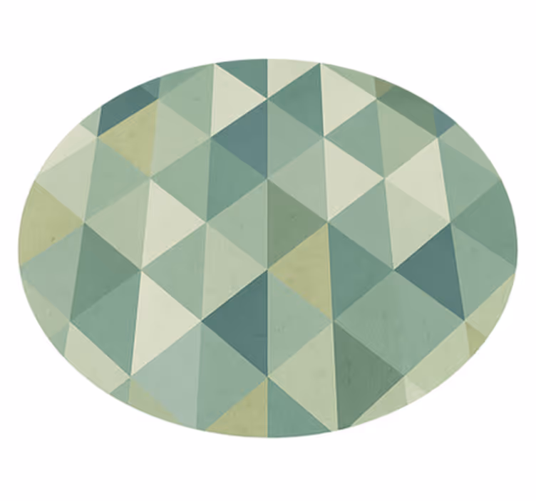 Geometrinen kolmioiden muotoilu vihreä vinyylimatto - Tenstickers