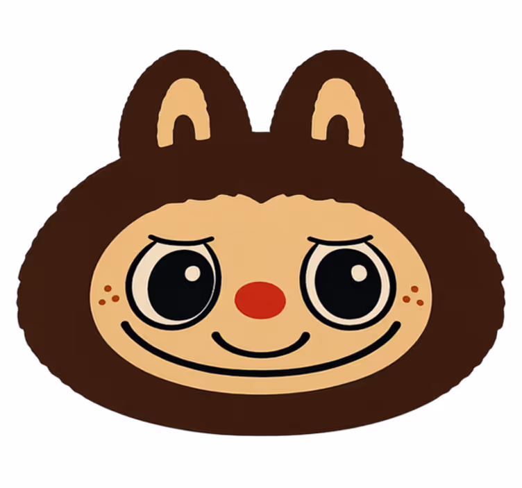 Ruskea labubu-muotoilu vinyylimatto - Tenstickers