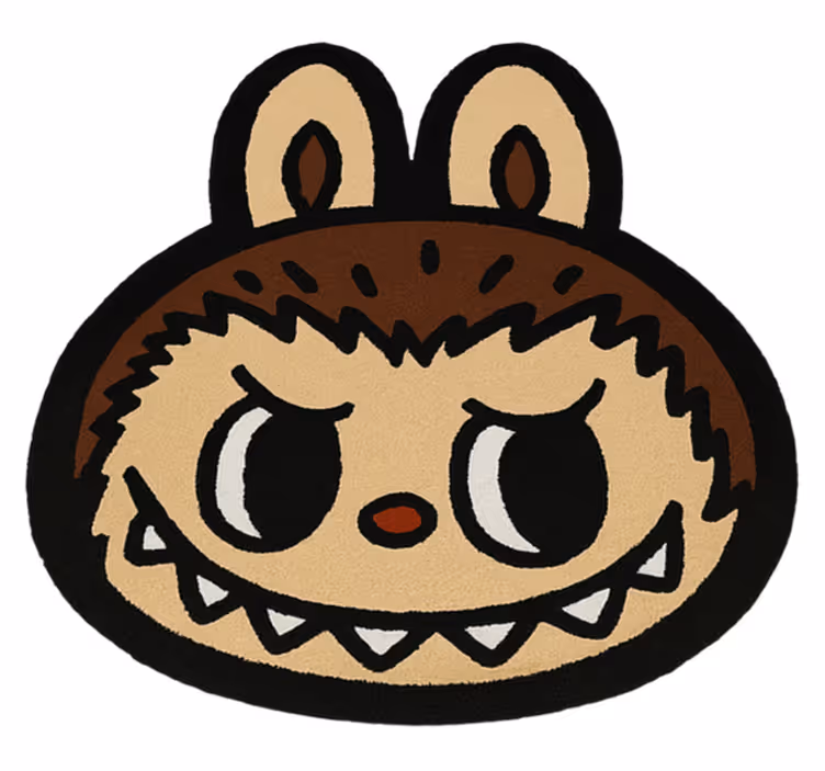 Klassinen ruskea labubu vinyylimatto - Tenstickers