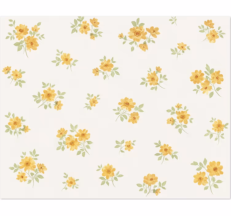 Herkkä kukkakuvioinen chintz ruokasalin vinyylimatto - Tenstickers