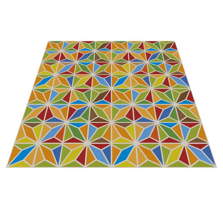 Kaleidoskooppinen geometrinen laatta ruokasalin vinyylimatto - Tenstickers