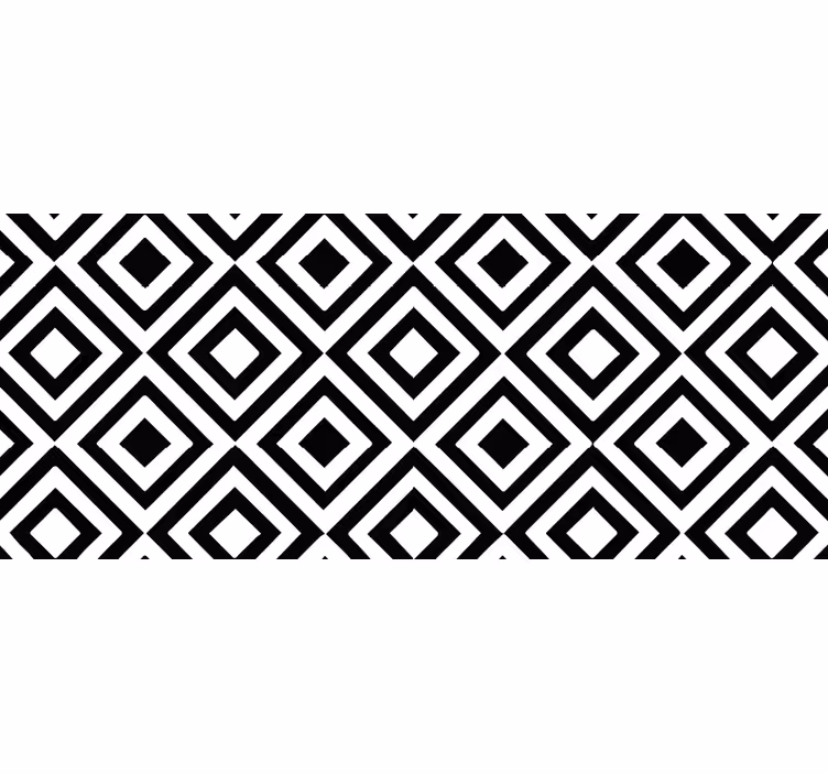 Mustavalkoinen geometrinen vinyylimatto - Tenstickers