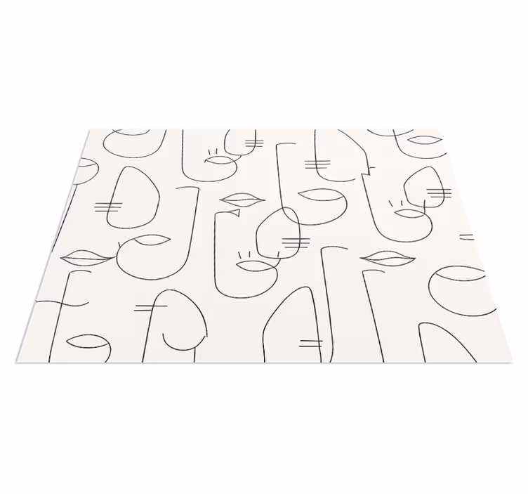 Abstraktit kasvot keittiön vinyylimatto - Tenstickers