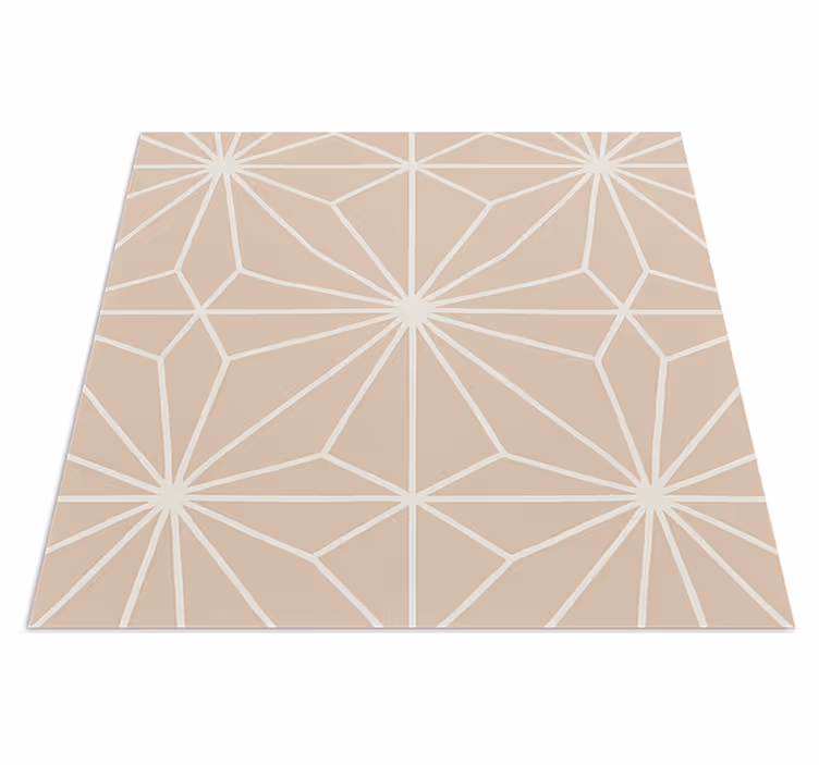Beige tähtikuvioinen keittiön vinyylimatto - Tenstickers