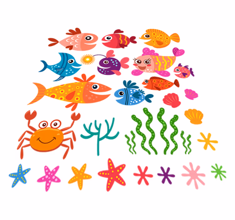 Kalat lapsille eläin vinyylimatto - Tenstickers