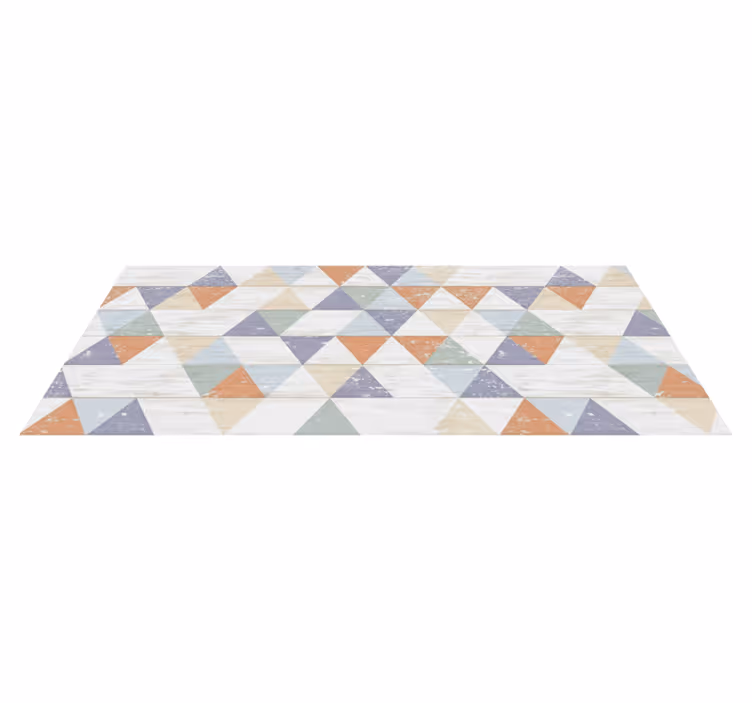 Pastelliset puutriangulit keittiön vinyylimatto - Tenstickers