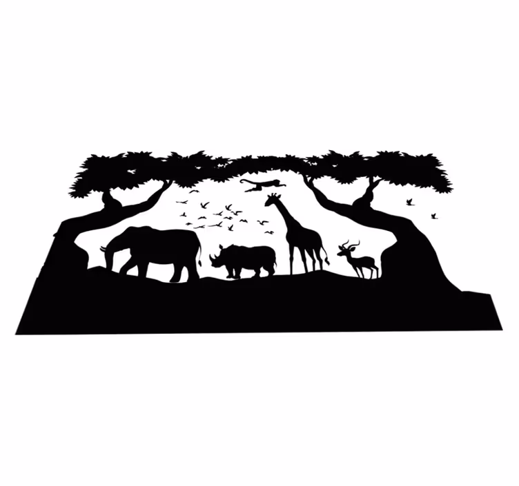 Mustavalkoinen savanni eläinvinyylimatto - Tenstickers