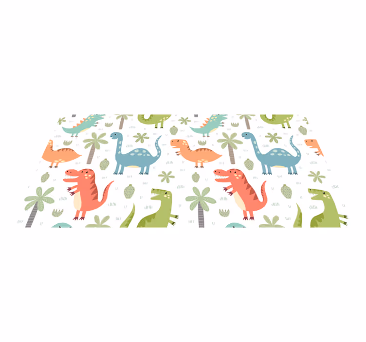 Iloinen dinosauruksen vinyylimatto - Tenstickers