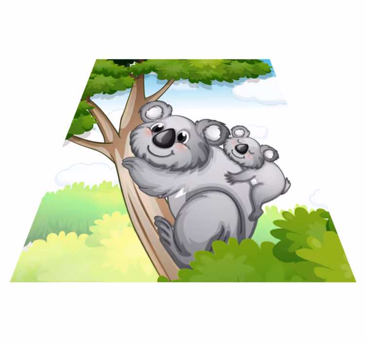 Äiti ja vauva koala eläin vinyylimatto - Tenstickers