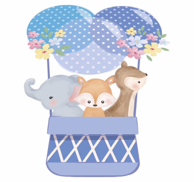 Vesivärieläimet kuumailmapallossa vinyylimatto - Tenstickers