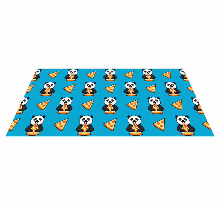Panda syö pizzaa eläin vinyylimatto - Tenstickers