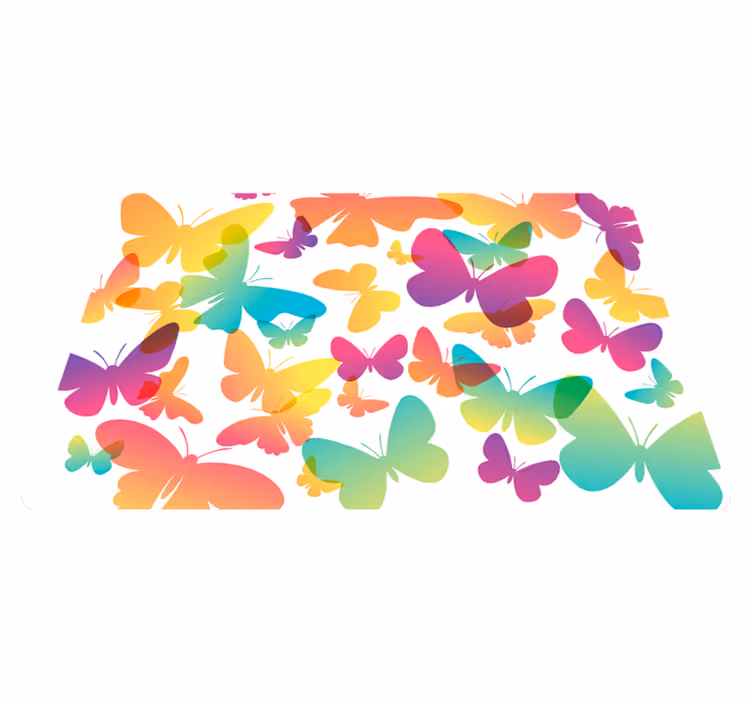 Sävytetyt perhoset eläin vinyylimatto - Tenstickers