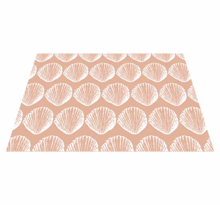 Retro simpukkakuosi beige eläin vinyylimatto - Tenstickers