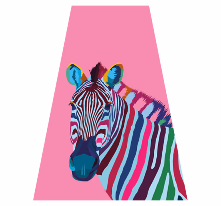 Zebra pop art vinyylimatto - Tenstickers