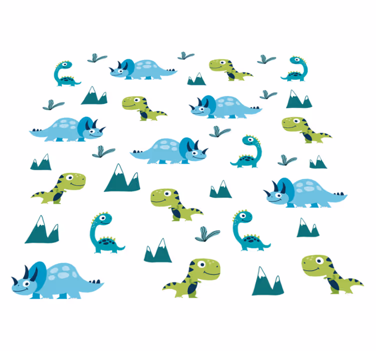 Pohjoiset dinosaurukset vuoristomaisema vinyylimatto - Tenstickers
