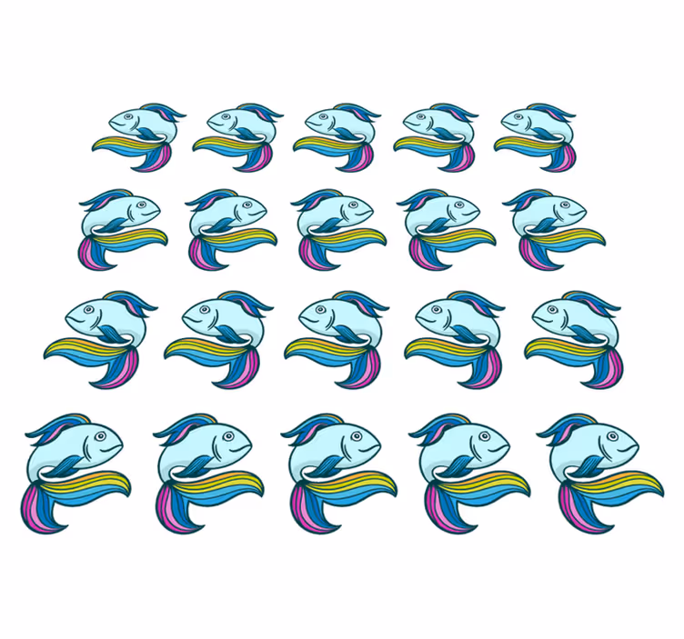 Sininen neonkalamattoeläin vinyylimatto - Tenstickers