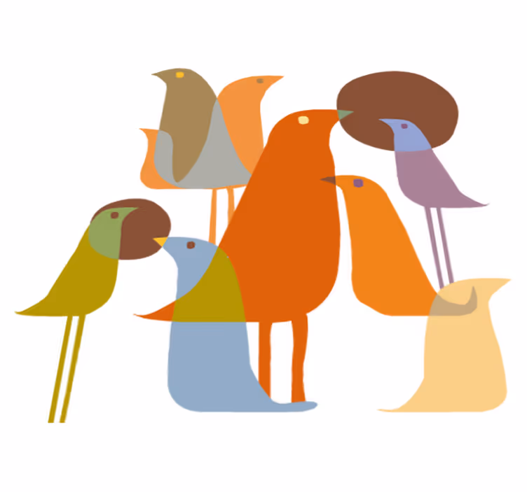 Linnut minimalistisessa tyylissä eläin vinyylimatto - Tenstickers