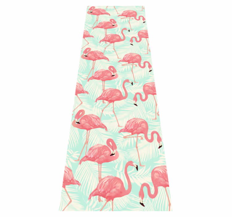 Piirretyt vaaleanpunaiset flamingot eläin vinyylimatto - Tenstickers