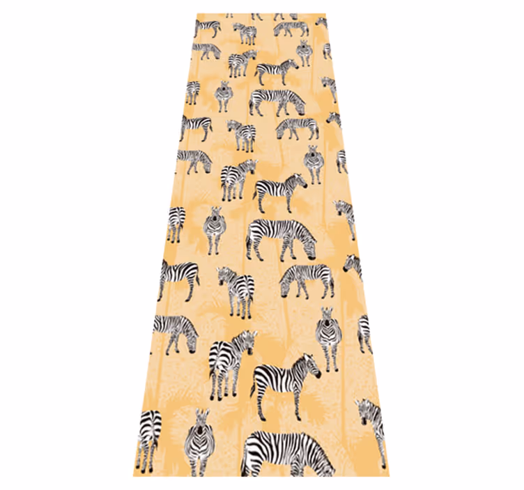 Zebra ja palmupuut eläinvinyylimatto - Tenstickers