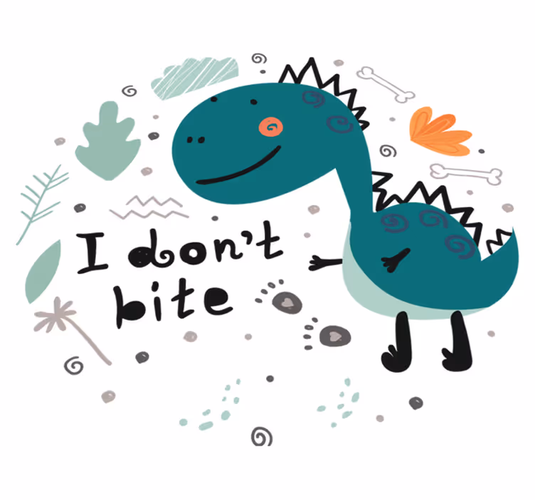 Dino vihreä hymyilevä eläin vinyylimatto - Tenstickers