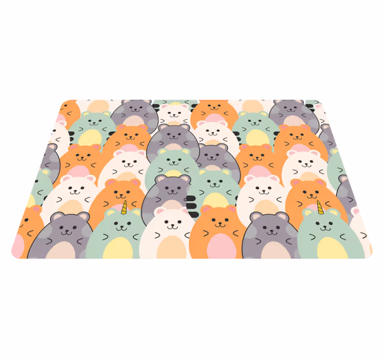 Moniväriset hamsterit syömässä eläin vinyylimatto - Tenstickers