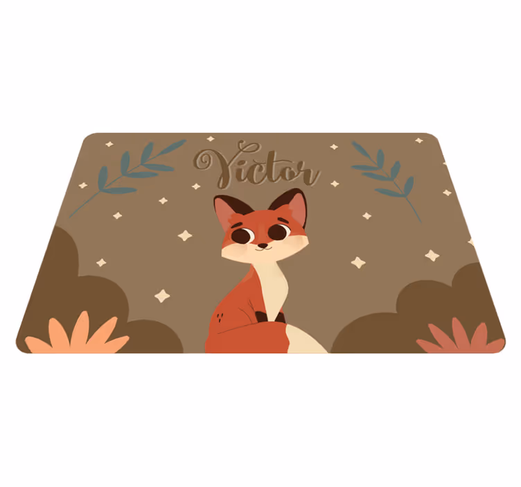Söpö poikavulpia nimellä eläin vinyylimatto - Tenstickers