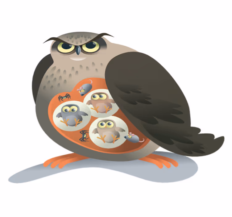 Äidin pöllö eläin vinyylimatto - Tenstickers